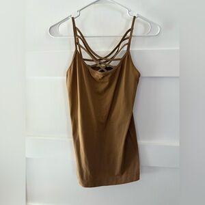 New Zenana Outfitters Tan Strapy Basic Tank Top with lots of stretch